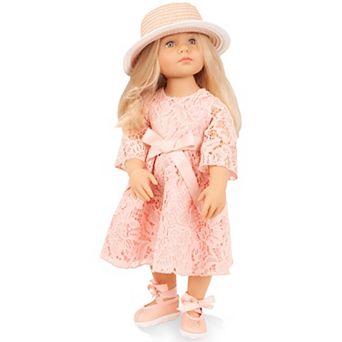 Gotz Happy Kidz: Ella 19.5-inch Poseable Doll Pink Lace Dress & Straw Hat