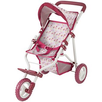 Gotz 3-Wheel Doll Buggy - Foldable Toy Stroller with Adjustable Sunshade & Storage