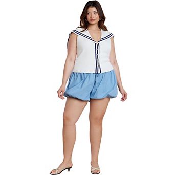 ELOQUII Women's Plus Size Chambray Bloomer Short