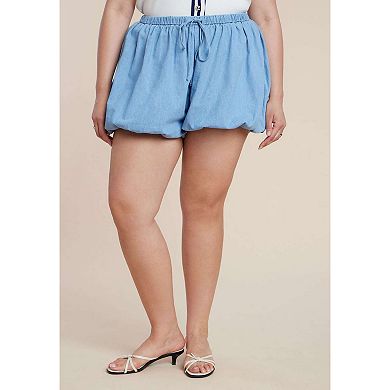 ELOQUII Women's Plus Size Chambray Bloomer Short