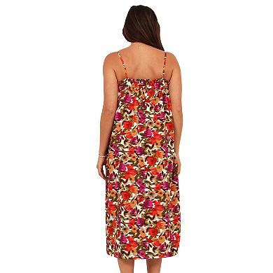 Women's 24Seven Comfort Apparel Spaghetti Strap Smocked Maxi Dress