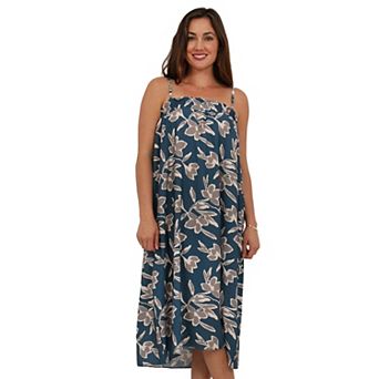 Women's 24Seven Comfort Apparel Spaghetti Strap Smocked Maxi Dress