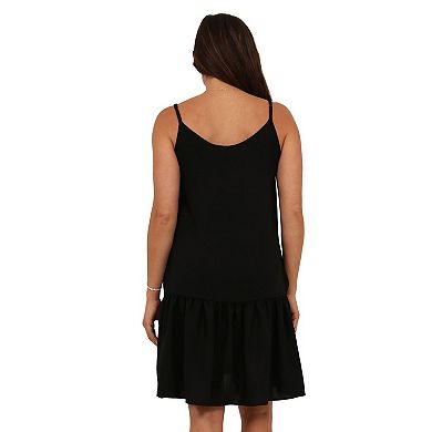 Women's 24Seven Comfort Apparel Scoop Neck Spaghetti Strap A-Line Mini Dress