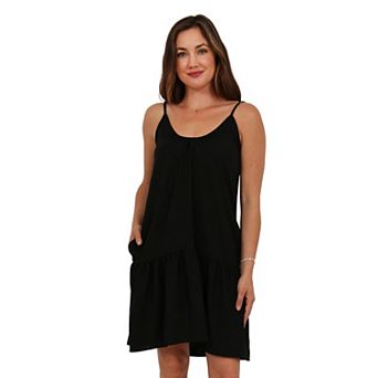 Women's 24Seven Comfort Apparel Scoop Neck Spaghetti Strap A-Line Mini Dress
