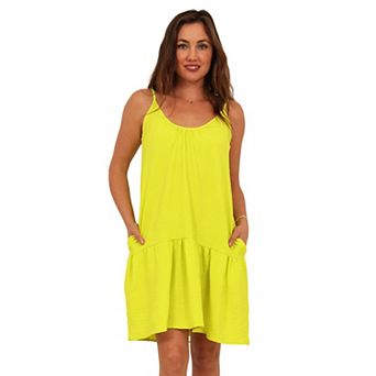 Women's 24Seven Comfort Apparel Scoop Neck Spaghetti Strap A-Line Mini Dress