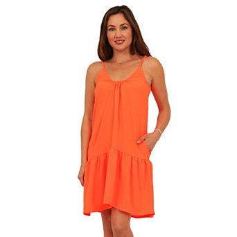 Women's 24Seven Comfort Apparel Scoop Neck Spaghetti Strap A-Line Mini Dress