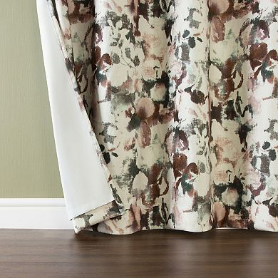 Sun Zero Audrey Abstract Floral 100% Blackout Grommet Single Window Curtain Panel