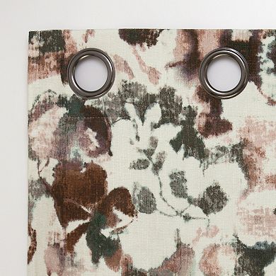 Sun Zero Audrey Abstract Floral 100% Blackout Grommet Single Window Curtain Panel