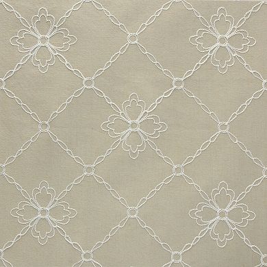 Sun Zero Adria Trellis Embroidered 100% Blackout Single Window Curtain Panel
