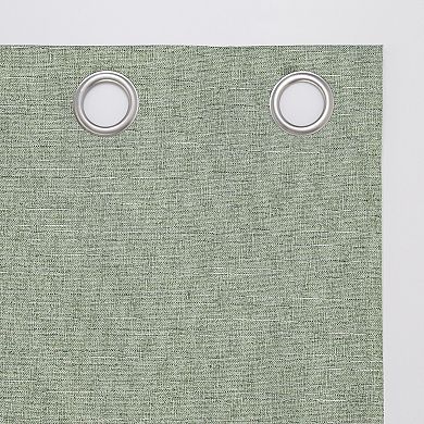 Sun Zero Tula Crosshatch 100% Blackout Grommet Single Window Curtain Panel