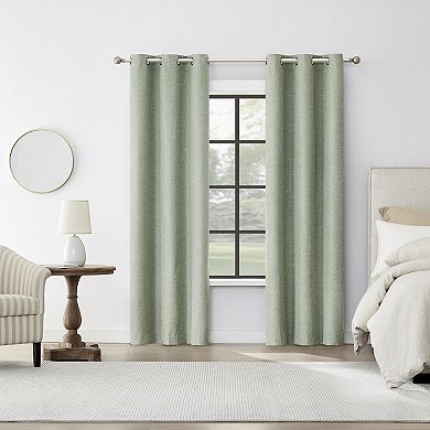 Sun Zero Tula Crosshatch 100% Blackout Grommet Single Window Curtain Panel