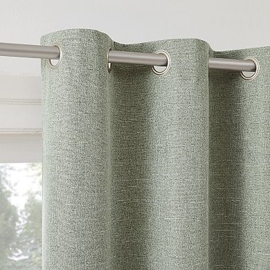 Sun Zero Tula Crosshatch 100% Blackout Grommet Single Window Curtain Panel