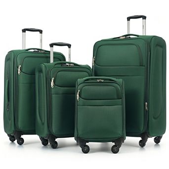 Merax 4 pc Softside Luggage Set Expandable Suitcases with Spinner Wheels, TSA Lock