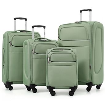 Merax 4 pc Softside Luggage Set Expandable Suitcases with Spinner Wheels, TSA Lock