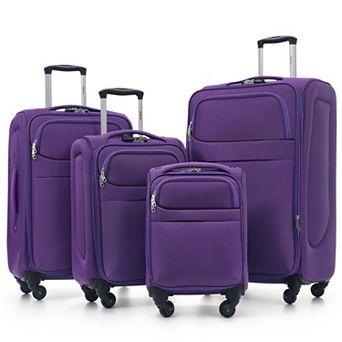 Merax 4 pc Softside Luggage Set Expandable Suitcases with Spinner Wheels, TSA Lock