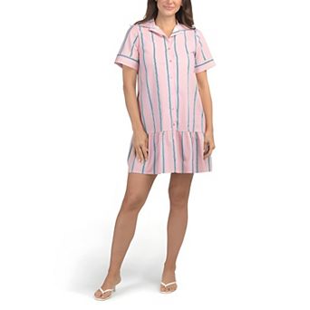 Tiered Button Front Shirt Dress