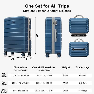 Merax Travelpro Max 6-Piece Hardside Spinner Luggage Set with TSA