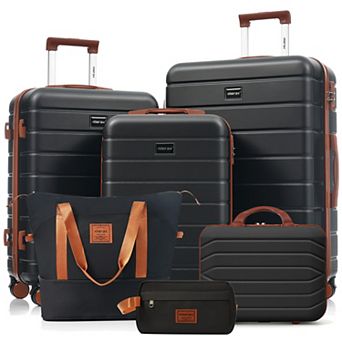 Merax Travelpro Max 6 pc Hardside Spinner Luggage Set with TSA Lock, Expandable Duffel Bag
