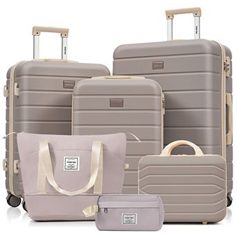Merax Travelpro Max 6 pc Hardside Spinner Luggage Set with TSA Lock, Expandable Duffel Bag