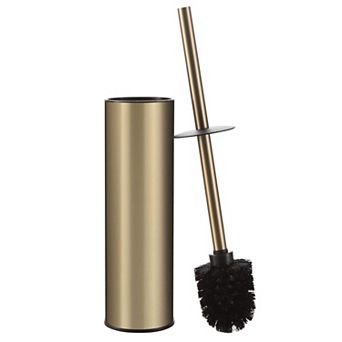 Toilet Brush and Holder Stainless Steel with Splash-Proof Cover 2 Brush Heads 360° Deep Cleaning