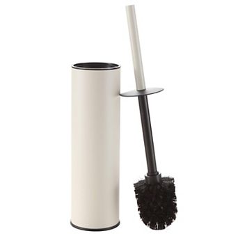 Toilet Brush and Holder Stainless Steel with Splash-Proof Cover 2 Brush Heads 360° Deep Cleaning