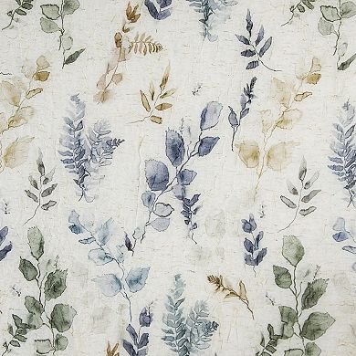 No. 918 Marcella Watercolor Botanical Semi-Sheer Rod Pocket Single Window Curtain Panel