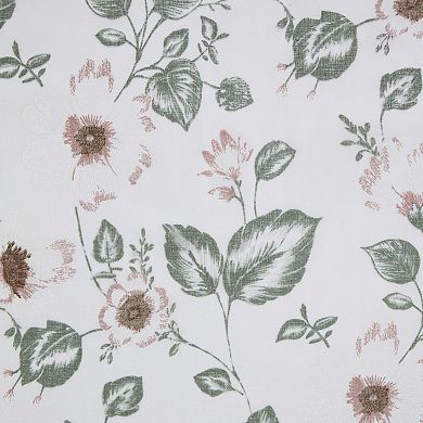 No. 918 Anya Floral Sheer Rod Pocket Single Window Curtain Panel