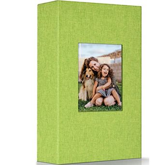 Linen Photo Album 4x6 300 Pockets Slip-in Memory Book Front Window White Pages for Wedding Family