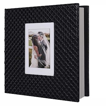 Scrapbook Photo Album 60 Pages DIY Self-Adhesive PU Leather Cover 4x6 5x7 8x10 Photos Window Design