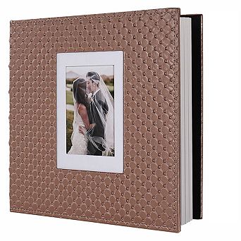 Scrapbook Photo Album 60 Pages DIY Self-Adhesive PU Leather Cover 4x6 5x7 8x10 Photos Window Design