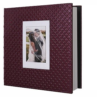 Scrapbook Photo Album 60 Pages DIY Self-Adhesive PU Leather Cover 4x6 5x7 8x10 Photos Window Design