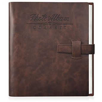 Leather Photo Album 4x6 200 Photos 30 Writing Paper Horizontal Ring Binder 8.5x10 Inch Wedding Gift