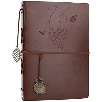 Leather Photo Album 4x6 160 Photos Refillable 6 Ring Binder with 30 Writing Paper Pages for Travel