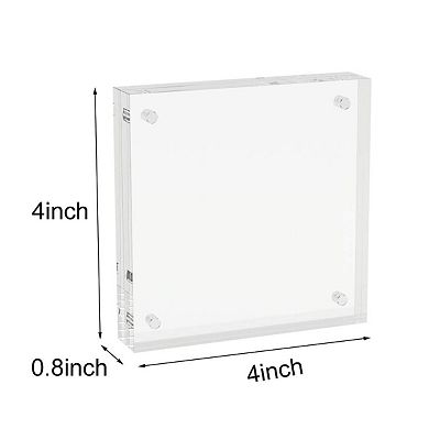 Picture Frames 3 Pack Clear Acrylic Magnetic Frameless Double Sided Freestanding Desktop Display