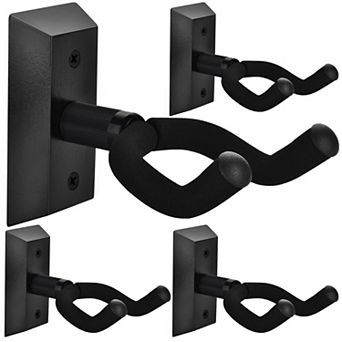 Guitar Wall Mount 4 Pack Hardwood Hanger Rotatable Soft Hook U-shaped Holder Acoustic Electric Bass