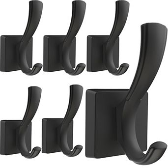 Heavy Duty Aluminum Double Coat Hooks Wall Mount Towel Robe Hook for Bathroom Entryway Mudroom