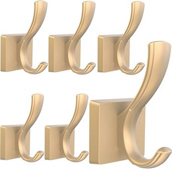 Heavy Duty Aluminum Double Coat Hooks Wall Mount Towel Robe Hook for Bathroom Entryway Mudroom