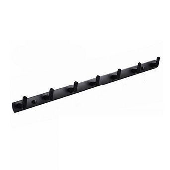 Wall Mounted Coat Rack Towel Holder Modern Black Space Aluminum Entryway Bathroom