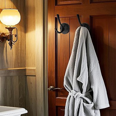 Towel Hooks Heavy Duty Zinc Alloy Double Wall Mounted Coat Robe Hook for Bathroom Kitchen