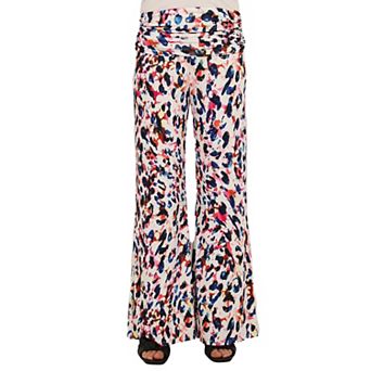 Women's 24Seven Comfort Apparel Fold Over Waist Wide Leg Pants