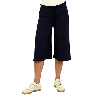 Women's 24Seven Comfort Apparel Drawstring Flared Capri Pants