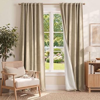 Burlap Blackout Curtains Long Lined Linen Textured 2 Panels Farmhouse Country Window Drapes