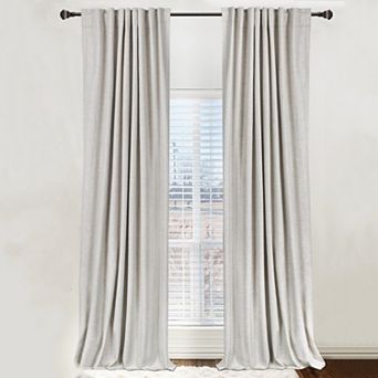 Linen Blackout Curtains 2 Panels 50" W Tab Rod Pocket Thermal Insulated Bedroom Living Room Drapes