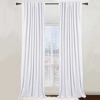 Linen Blackout Curtains 2 Panels 50" W Tab Rod Pocket Thermal Insulated Bedroom Living Room Drapes