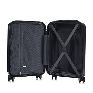 Pnronnc 2-Piece ABS Hardside Luggage Set with Front Opening Carry-On and Cosmetic Case