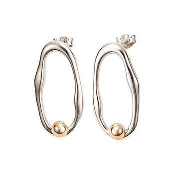 Belinda Jewelz Two-Tone Molten Dangle Stud Earrings