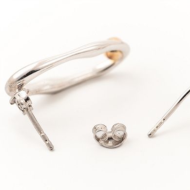 Belinda Jewelz Two-Tone Molten Dangle Stud Earrings