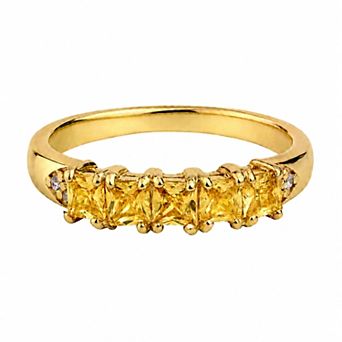 Belinda Jewelz 18k Gold Plated Vermeil Princess-Cut Birthstone Ring