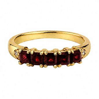 Belinda Jewelz 18k Gold Plated Vermeil Princess-Cut Birthstone Ring