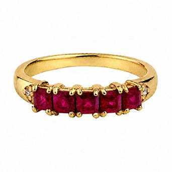 Belinda Jewelz 18k Gold Plated Vermeil Princess-Cut Birthstone Ring